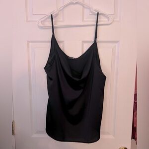 Black satin tank